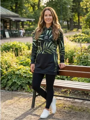 Ženski funkcionalni produljeni sweatshirt premium ALTISPORT VOJ/ALW094MI03 ZELENA