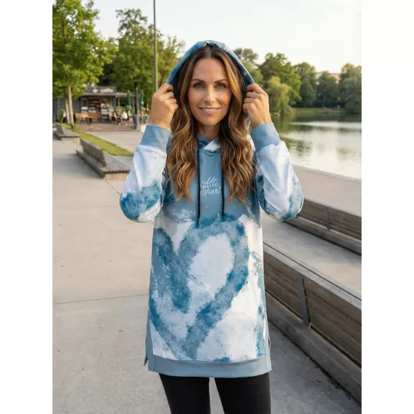  Ženski funkcionalni produljeni sweatshirt premium ALTISPORT VOJ/ALW093MI03 SVIJETLOPLAVA 