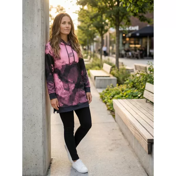  Ženski funkcionalni produljeni sweatshirt premium ALTISPORT VOJ/ALW093MI03 ROZA/CRNA 