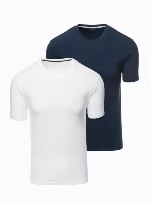 Košulja OMBRE OM-TSBS-0232 BIJELA/MORNARICA