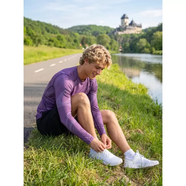  Vrhunska muška funkcionalna kompresijska majica dugih rukava ALTISPORT VOJ/ALM072TR03 LJUBIČASTA 
