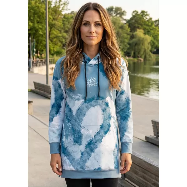  Ženski funkcionalni produljeni sweatshirt premium ALTISPORT VOJ/ALW093MI03 SVIJETLOPLAVA 