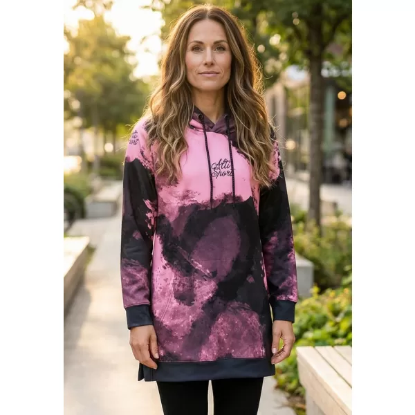  Ženski funkcionalni produljeni sweatshirt premium ALTISPORT VOJ/ALW093MI03 ROZA/CRNA 