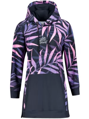 Ženski funkcionalni produljeni sweatshirt premium ALTISPORT VOJ/ALW094MI03 CRNA/LJUBIČASTA