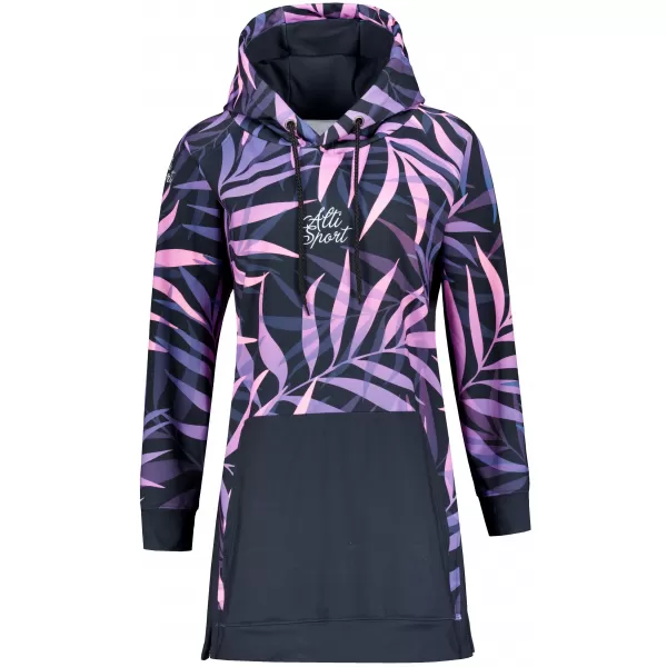  Ženski funkcionalni produljeni sweatshirt premium ALTISPORT VOJ/ALW094MI03 CRNA/LJUBIČASTA 