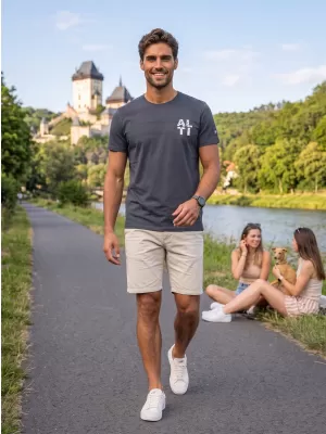 Muška majica kratkih rukava ALTISPORT EBEN TAMNOSIVA