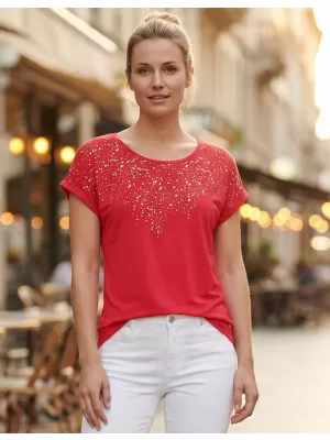 Ženska majica kratkih rukava ALTISPORT ESTIE CRVENA