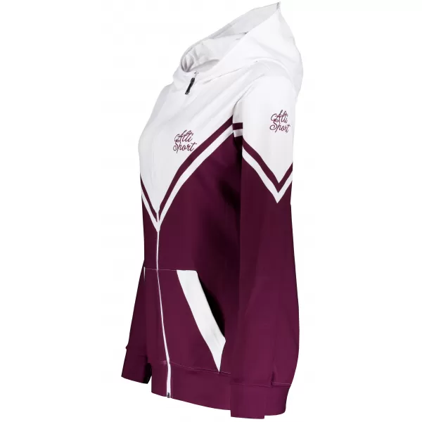  Ženska premium funkcionalna majica s patentnim zatvaračem ALTISPORT VOJ/ALW101MI02 BORDO/BIJELA 