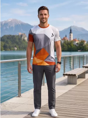 Muški funkcionalni t -majica Premium Plus ALTISPORT VOJ/ALM007TR02 NARANČASTA/SIVA