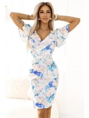 Haljina NUMOCO NINA 479-8 PLAVI CVJETNI UZORAK