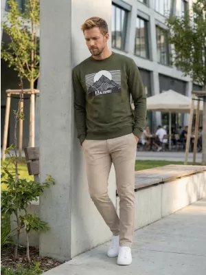 Muški sweatshirt ALTISPORT ALM188406 VOJNOG