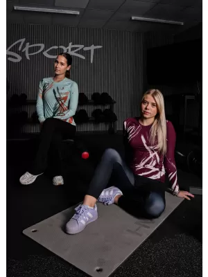 Ženska vrhunska funkcionalna majica dugih rukava ALTISPORT VOJ/ALW074TR03 ZELENA/NARANČASTA