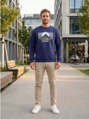 Muški sweatshirt ALTISPORT ALM188406 PONOĆNO PLAVA