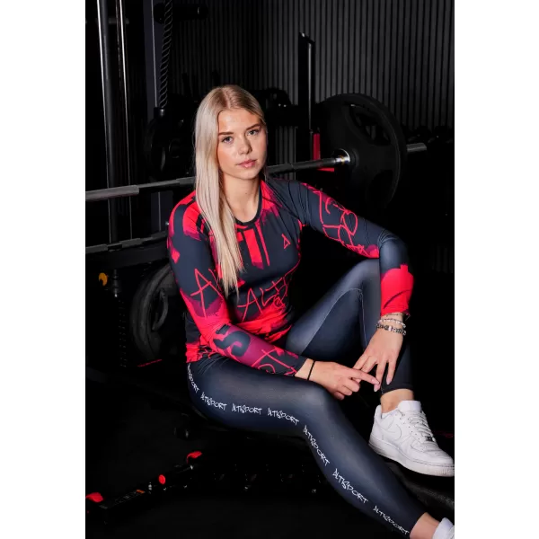  Ženska vrhunska funkcionalna majica dugih rukava ALTISPORT VOJ/ALW076TR03 CRVENA I CRNA 