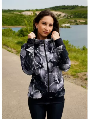 Ženska premium funkcionalna majica s patentnim zatvaračem ALTISPORT VOJ/ALW102MI02 CRNO-BIJELO