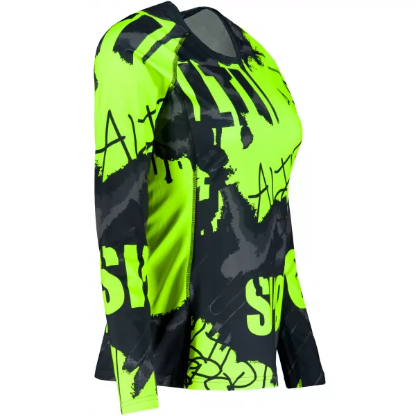  Ženska vrhunska funkcionalna majica dugih rukava ALTISPORT VOJ/ALW076TR03 CRNA/FLUO ŽUTA 