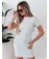 Haljina DSTREET RIBBINA EY2577 SVIJETLO SIVE BOJE