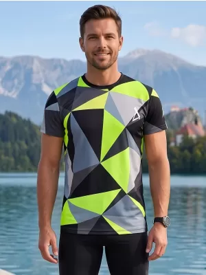 Muški funkcionalni t -majica Premium Plus ALTISPORT VOJ/ALM007TR02 CRNO/FLUO ŽUTO