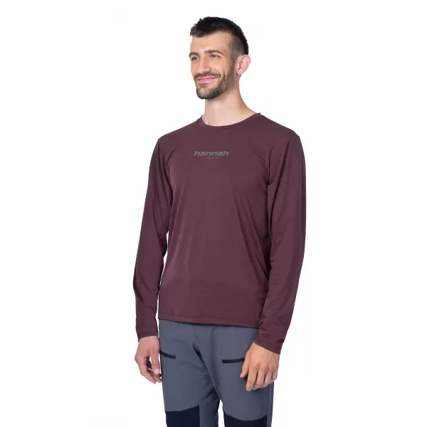  Muški majica s dugim rukavom HANNAH BINE L/S CRVENI MAHAGONI 