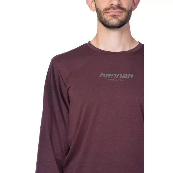  Muški majica s dugim rukavom HANNAH BINE L/S CRVENI MAHAGONI 