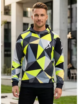 Muška funkcionalna dukserica premija ALTISPORT VOJ/ALM007MI01 CRNO/FLUO ŽUTO