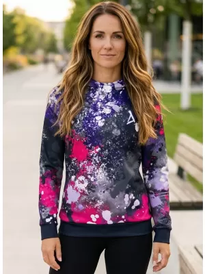 Ženska funkcionalna dukserica premija ALTISPORT VOJ/ALW055MI01 CRNO -PINK