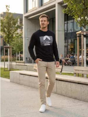 Muški sweatshirt ALTISPORT ALM188406 CRNA
