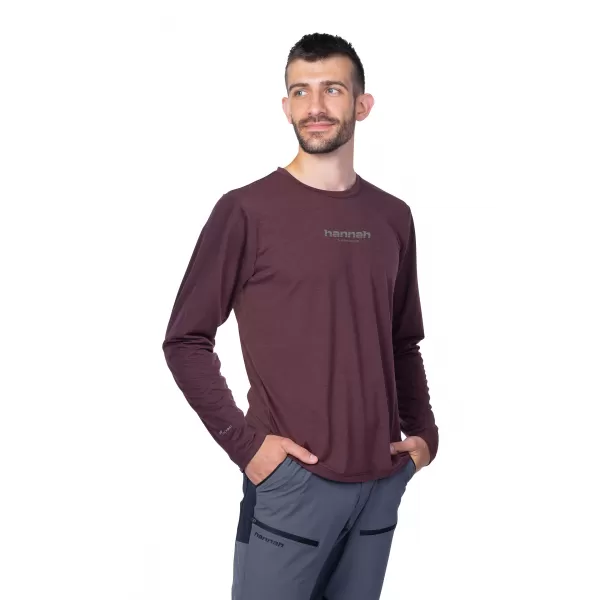  Muški majica s dugim rukavom HANNAH BINE L/S CRVENI MAHAGONI 