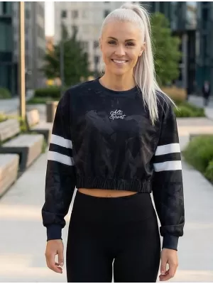 Ženska vrhunska funkcionalna skraćena majica ALTISPORT VOJ/ALW096MI08 CRNA