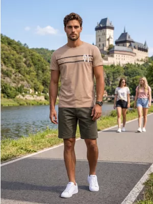 Muška majica kratkih rukava ALTISPORT EBEN BEŽ