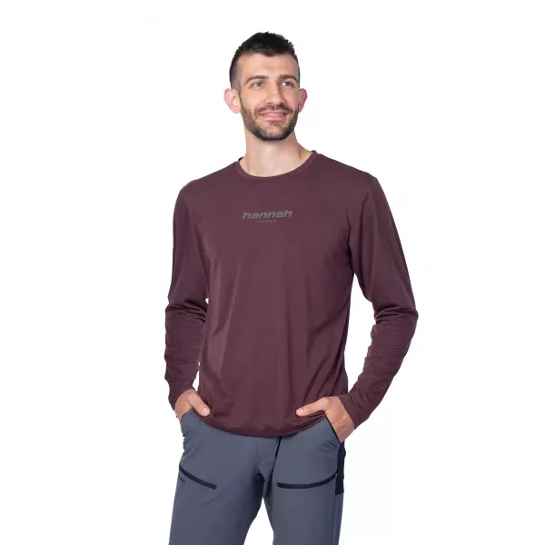  Muški majica s dugim rukavom HANNAH BINE L/S CRVENI MAHAGONI 