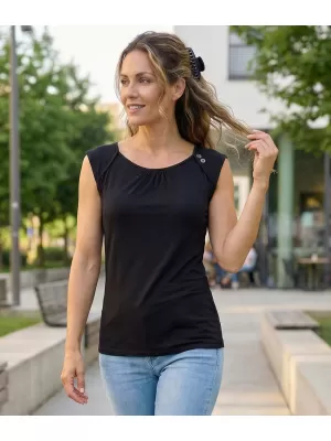 Ženska majica bez rukava ALTISPORT ELKI CRNA