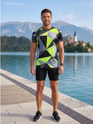 Muški funkcionalni t -majica Premium Plus ALTISPORT VOJ/ALM007TR02 CRNO/FLUO ŽUTO