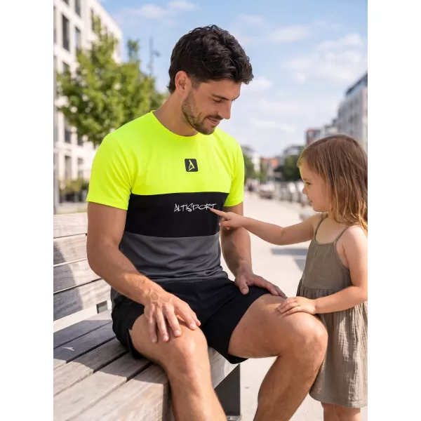  Muška premium plus funkcionalna majica ALTISPORT VOJ/ALM051TR02 NEON-ŽUTA 