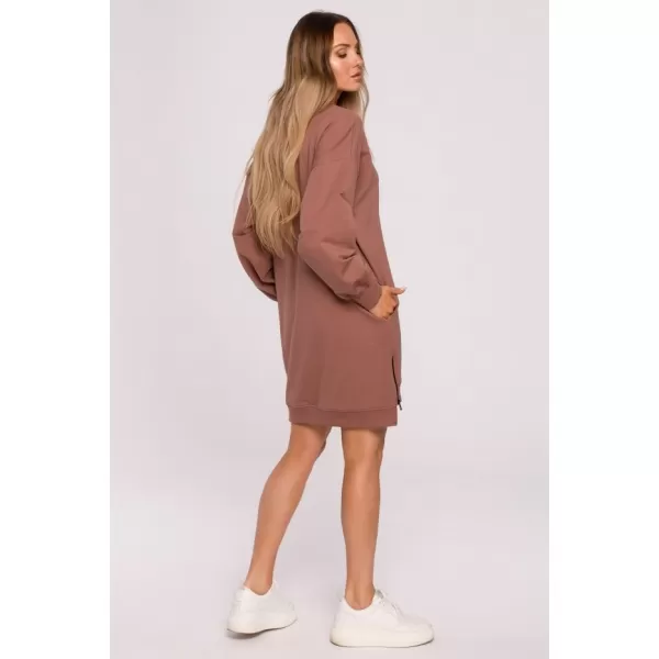  Ženski sweatshirt MOE M676 ČOKOLADA 