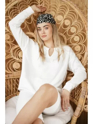 Ženski sweatshirt BEWEAR B225 EKRU