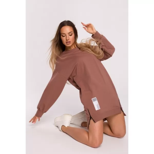  Ženski sweatshirt MOE M676 ČOKOLADA 