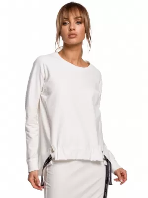 Ženski sweatshirt MOE M492 EKRU