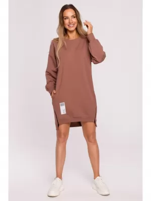 Ženski sweatshirt MOE M676 ČOKOLADA