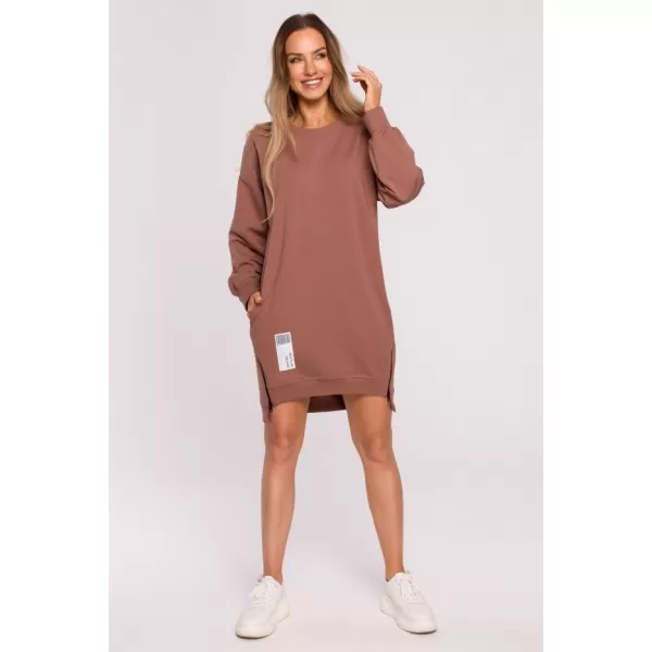  Ženski sweatshirt MOE M676 ČOKOLADA 