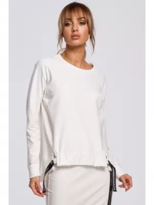 Ženski sweatshirt MOE M492 EKRU