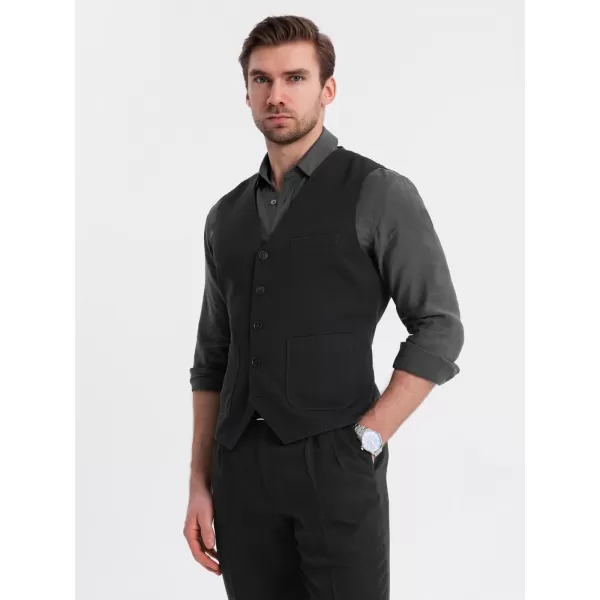  Prsluk OMBRE OM-BLZV-0146 CRNI 