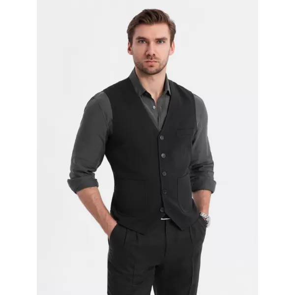  Prsluk OMBRE OM-BLZV-0146 CRNI 