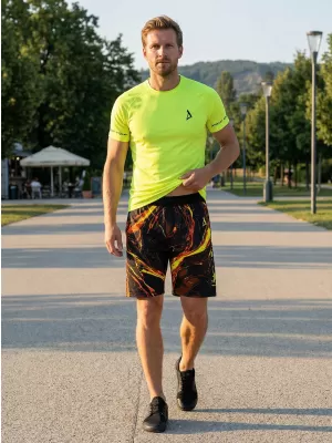 Muške premium funkcionalne kratke hlače ALTISPORT VOJ/ALM071KRA01 CRNA I ŽUTA