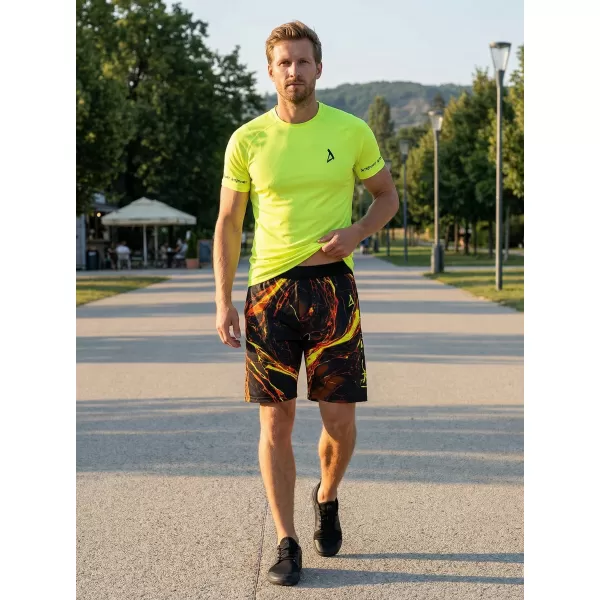  Muške premium funkcionalne kratke hlače ALTISPORT VOJ/ALM071KRA01 CRNA I ŽUTA 