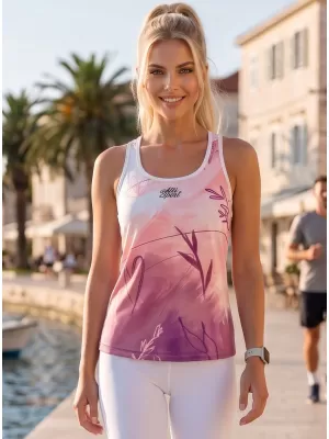 Ženska premium funkcionalna majica bez rukava ALTISPORT VOJ/ALW083TIL01 BIJELO RUŽIČASTO