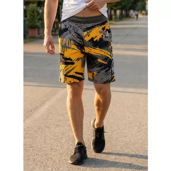  Muške premium funkcionalne kratke hlače ALTISPORT VOJ/ALM014KRA01 CRNA I ŽUTA 