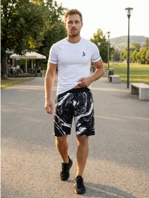 Muške premium funkcionalne kratke hlače ALTISPORT VOJ/ALM071KRA01 CRNO-BIJELO