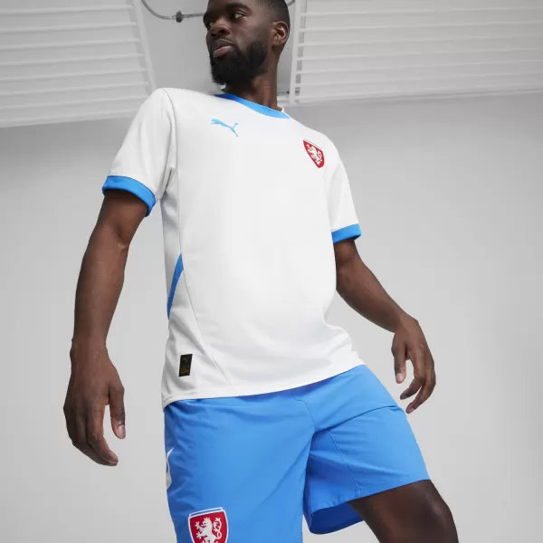  Nogometni dres PUMA FACR AWAY JERSEY REPLICA 774128_02 PUMA BIJELA/ZAPALJENA PLAVA 