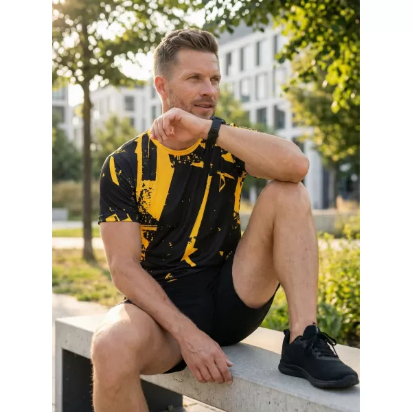  Muška premium funkcionalna majica ALTISPORT VOJ/ALM079TR01 CRNA I ŽUTA 